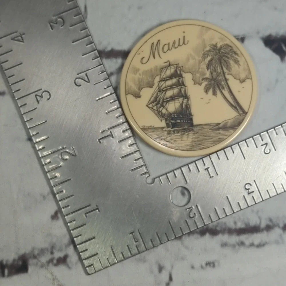 Maui Sailing Ship and Palm Tree‎ Refrigerator Fridge Magnet